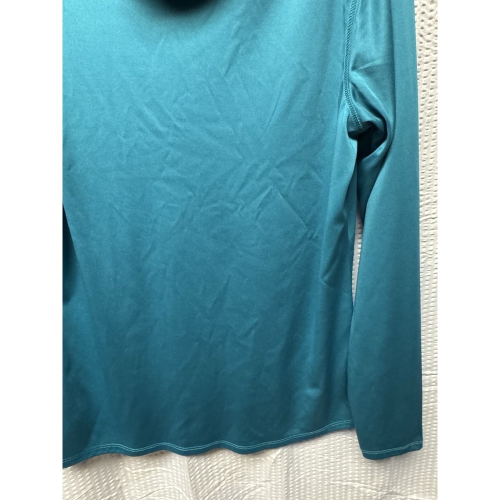 The American Outdoorsman for Women Teal Hooded Pullover w/ponytail thumb holes L - Picture 3 of 12